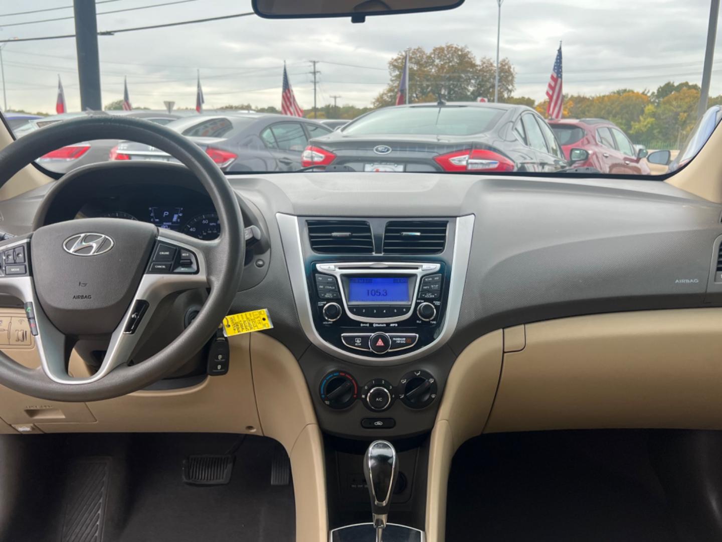 2013 BROWN Hyundai Accent GLS 4-Door (KMHCU4AE3DU) with an 1.6L L4 DOHC 16V engine, located at 420 I-35E, Lancaster, TX, 75146, (469) 297-4144, 32.593929, -96.823685 - Photo#4